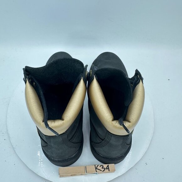 Timberland Men Size 5.5 Black Nubuck Gold Leather 6\